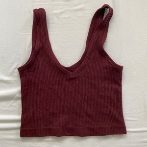 Urban Outfitters Out From Under Drew Seamless Ribbed Bra Top Maroon Size S